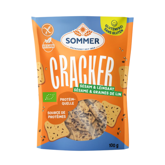 Cracker mit Sesam & Leinsaat Sommer glutenfrei